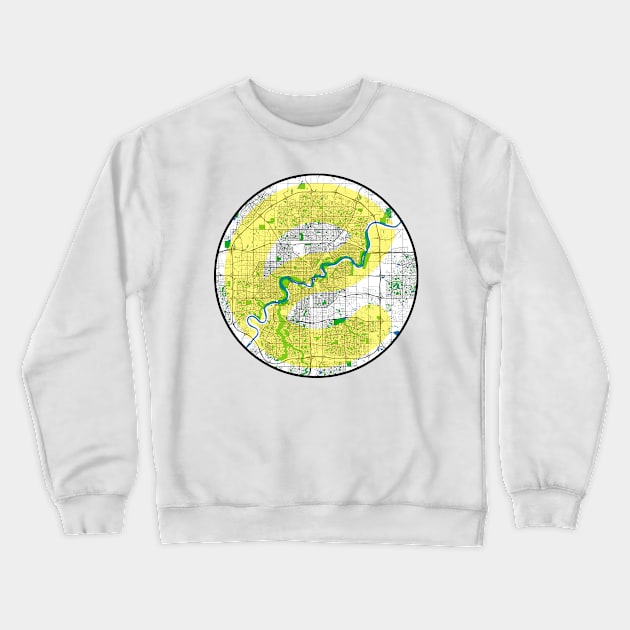 Edmonton Streetmap Crewneck Sweatshirt by Edmonton River